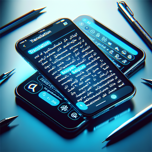 A smartphone showing text being translated from one language to another.