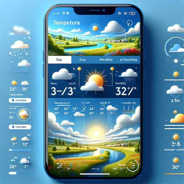 A weather app showing a sunny day with accurate temperature predictions.