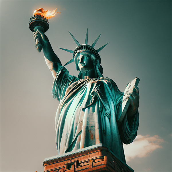 Tượng Nữ thần Tự do là biểu tượng nổi tiếng của tự do.