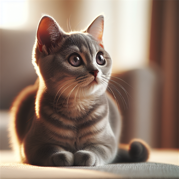 A cat with its ears perked up, listening intently.