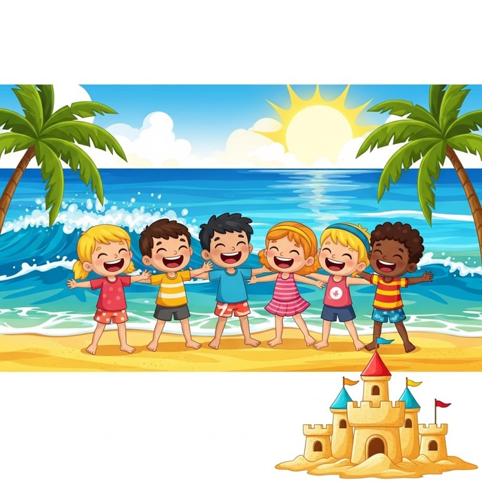 At the Beach With Friends