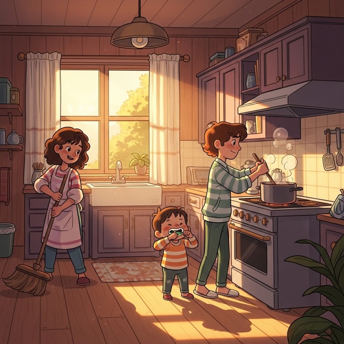A Busy Day at Home