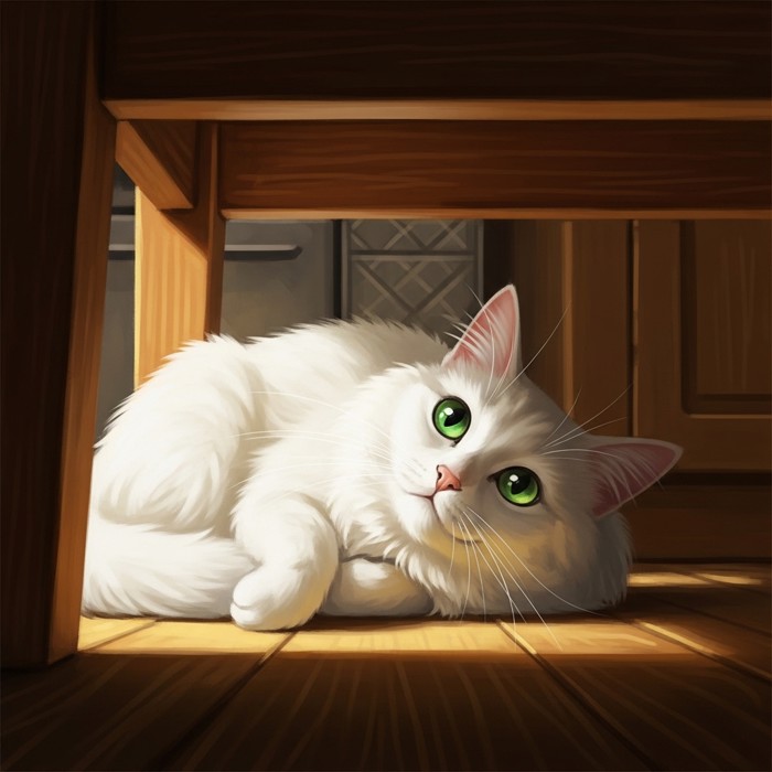 A Cat Under the Table