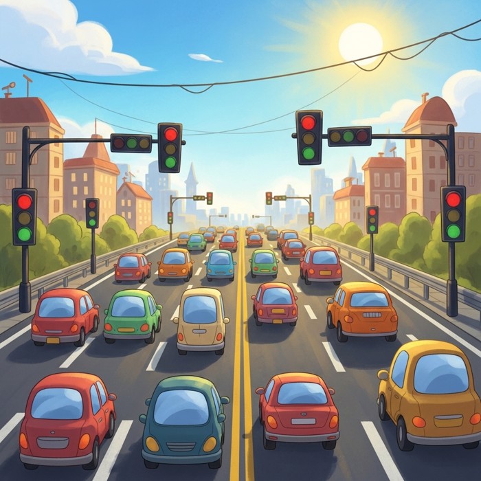 Cars on a Busy Road