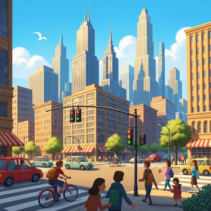 Busy Streets and Tall Buildings
