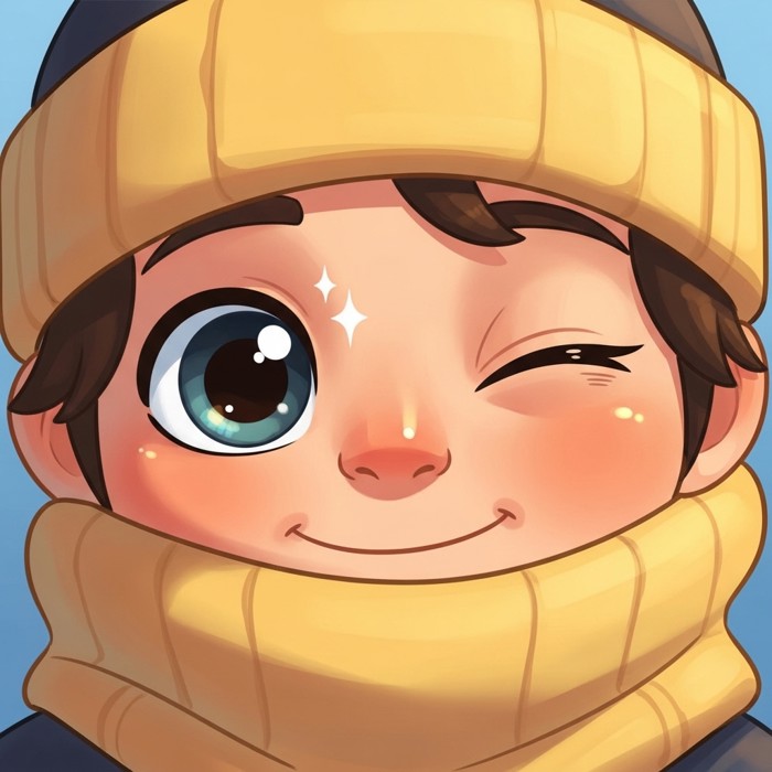 A cartoon eye blinking with a small sparkle of clean water, cheerful cartoon face, soft blue background.
